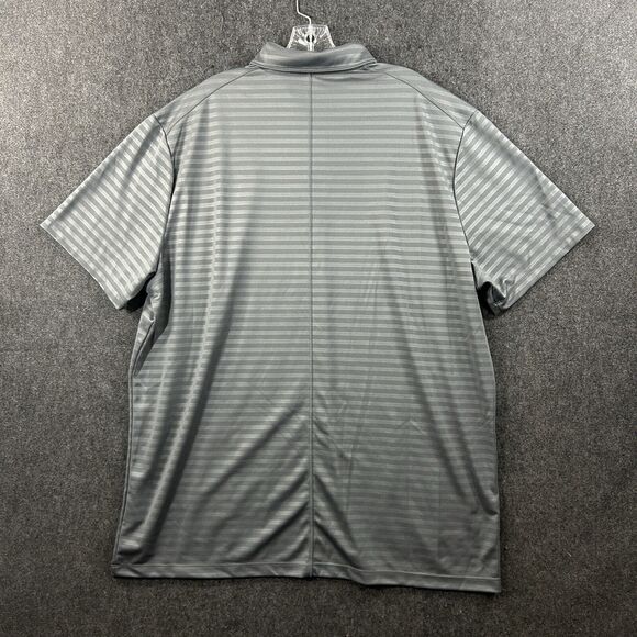 Nike Essential Emboss Polo Shirt Men’s XXL Gray Striped Dri-Fit Golf Performance - Picture 4 of 10